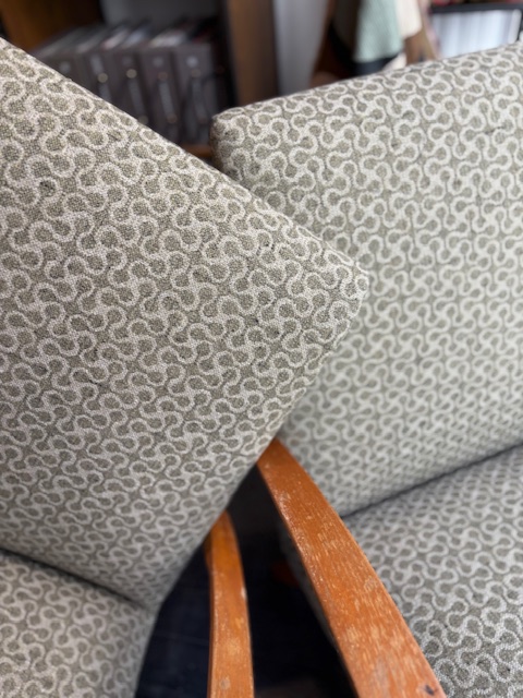 Fauteuils vintage tissu Designers Guild Derwen 100% recyclé