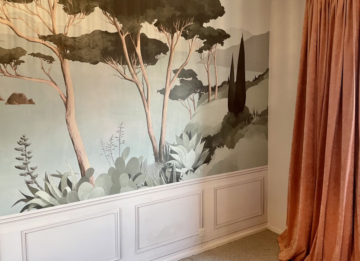 Papier peint panoramique Lago di Garda Green Les Dominotiers sur mesure à Lyon
